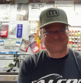 Brian Barde in his rod shop during the Monster Bass live show